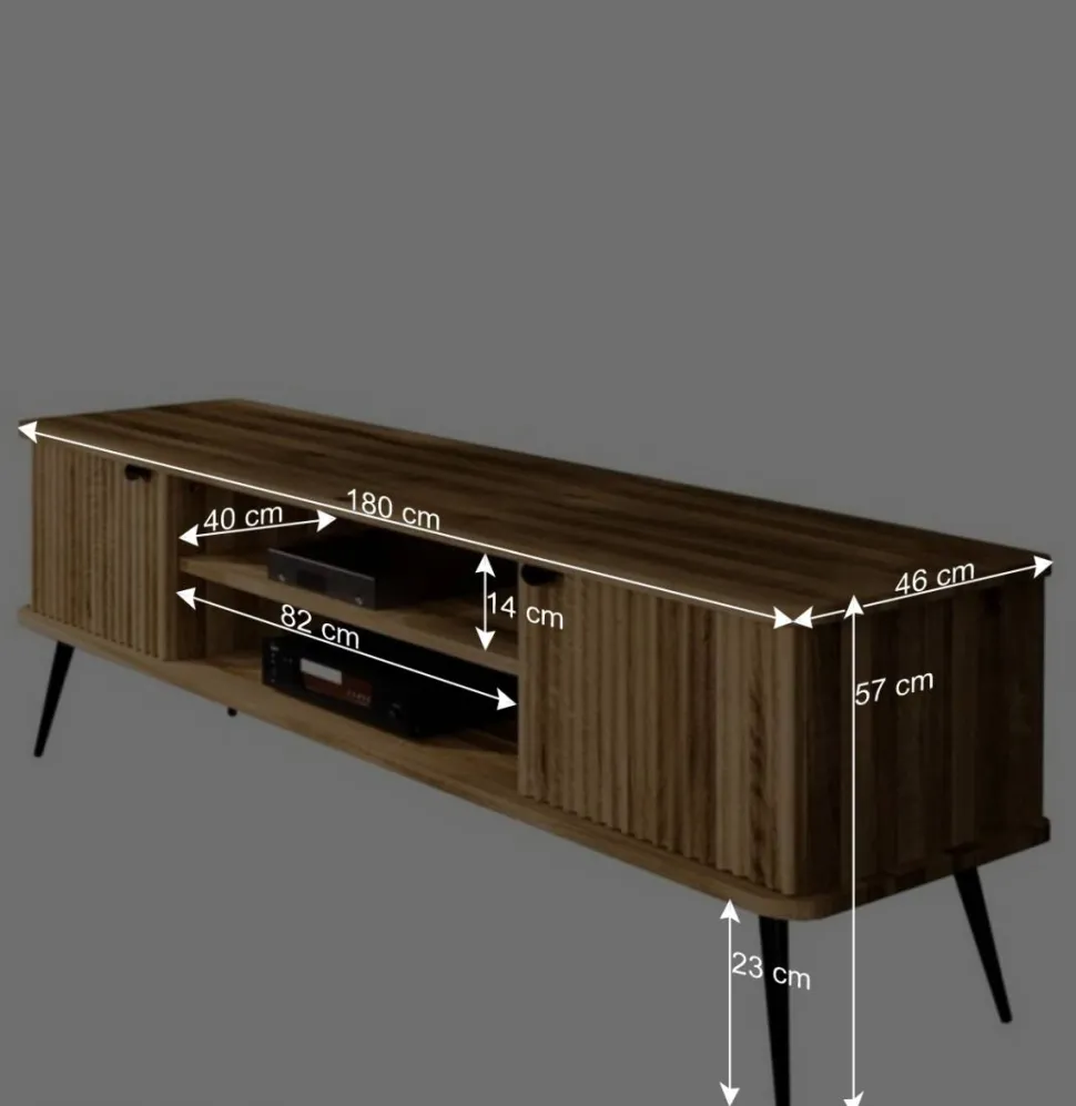180x57x46 Fernseher Unterschrank aus Wildeiche - Casarius