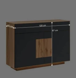 120x87x40 Flur Kommode in Anthrazit Glas - Mandrey