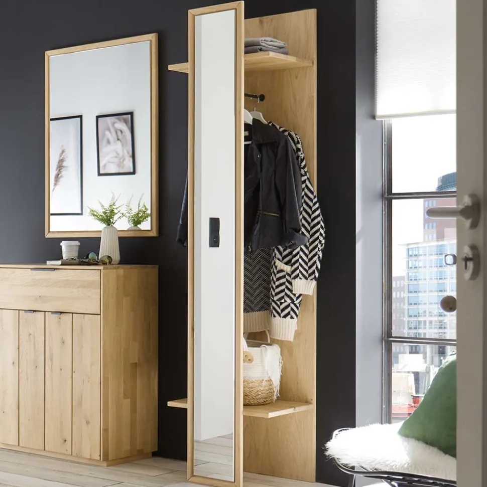 50x198x38 Garderobe mit Spiegel - Vardriva