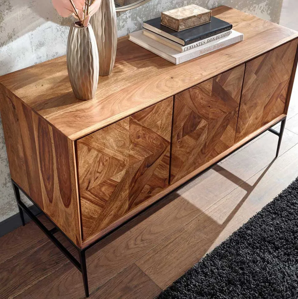 123x70x45 Große Kommode aus Sheesham Holz - Ovalle
