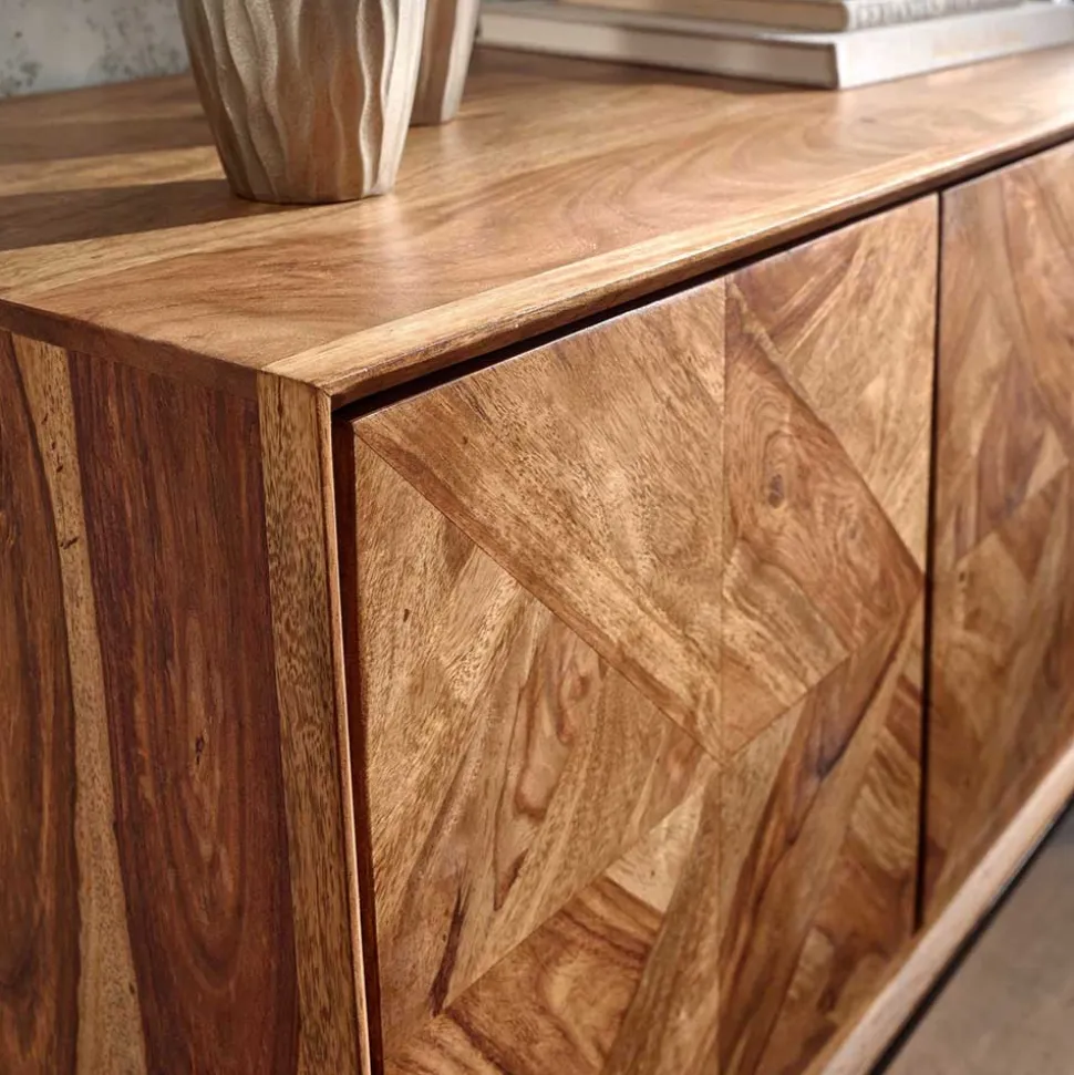 123x70x45 Große Kommode aus Sheesham Holz - Ovalle