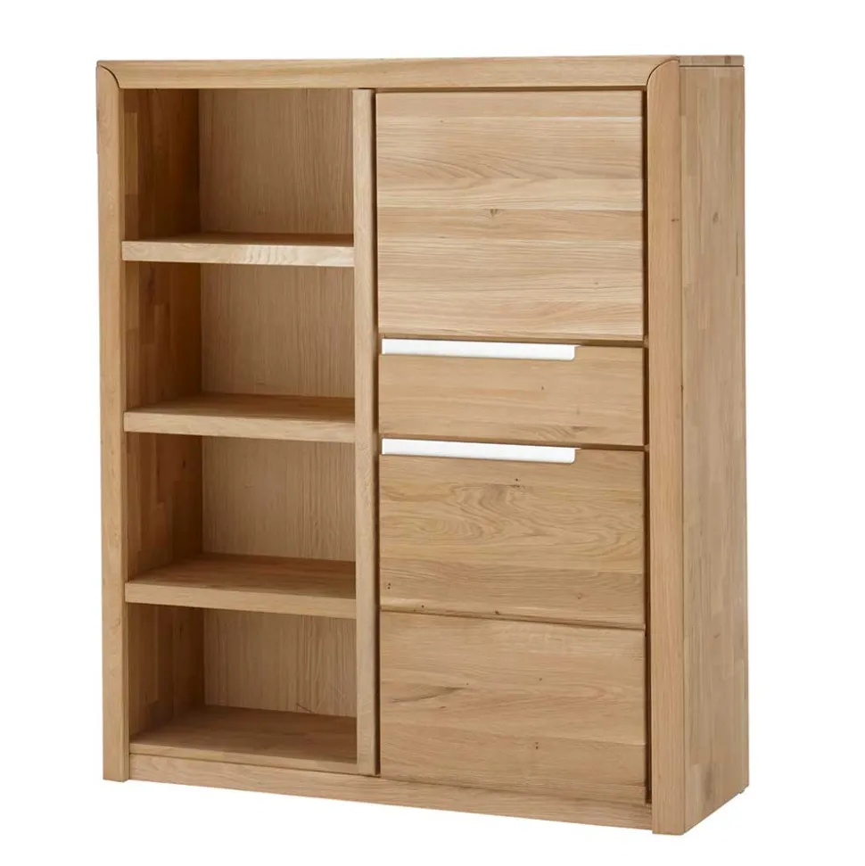 114x134x41 Highboard aus Wildeiche in Bianco - Croconia