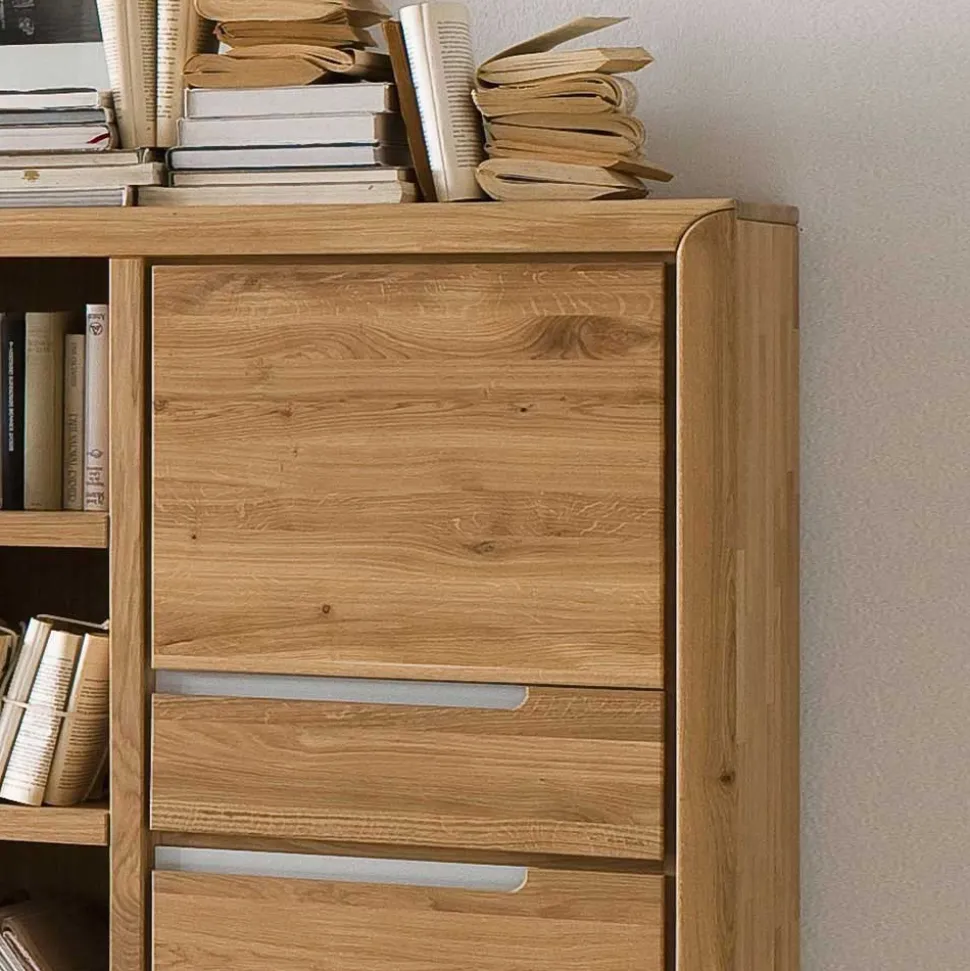 114x134x41 Highboard aus Wildeiche in Bianco - Croconia