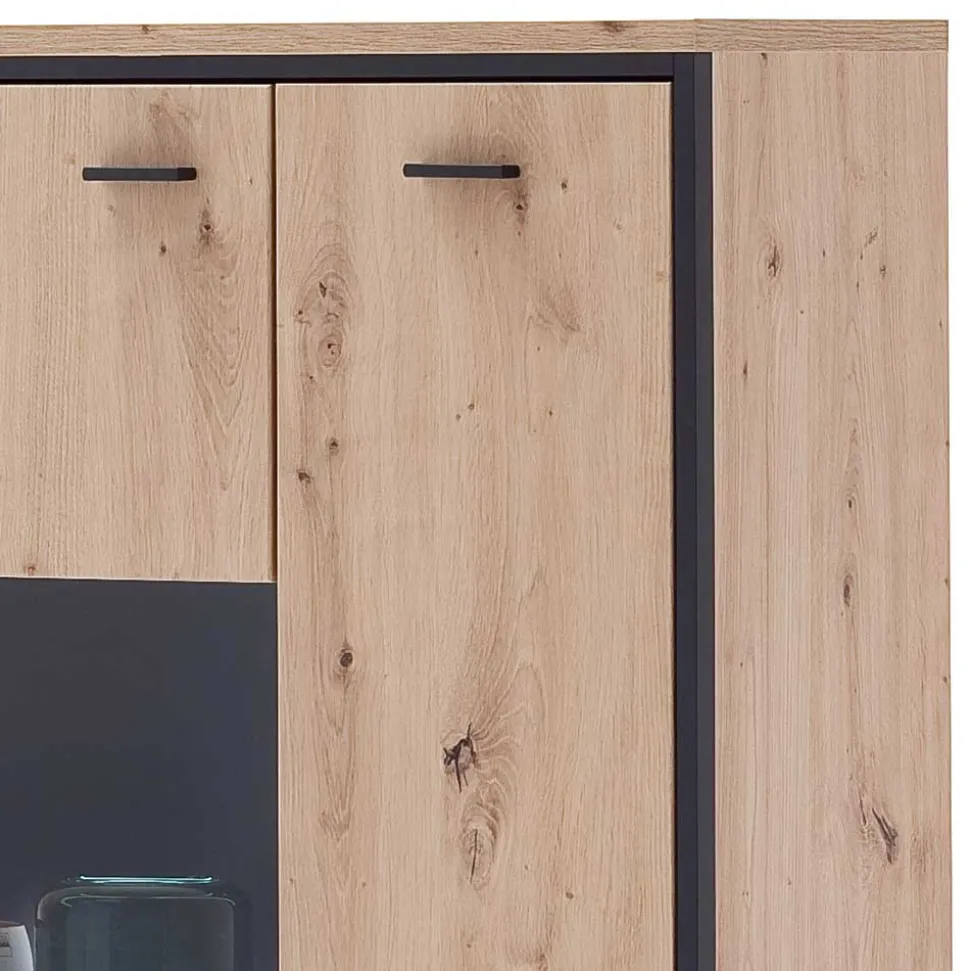 93x142x38 Highboard mit Glaseinsatz - Nikdus