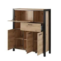 120x140x41 Highboard mit Klappe & 3 Türen - Zavorra