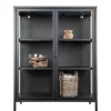 80x102x40 Highboard Vitrine aus Glas & Stahl - Immy