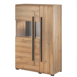 90x136x39 Highboard Vitrine in Eiche Holzoptik - Aberdeen