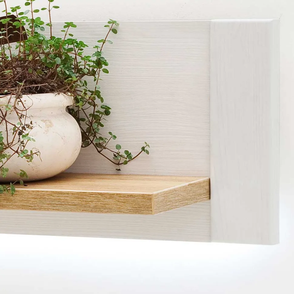 150x25x22 Hängeboard in Natur & Weiß - Samula
