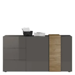 181x94x44 Hochglanz Kombi-Kommode in Grau - Eracosta