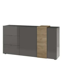 181x94x44 Hochglanz Kombi-Kommode in Grau - Eracosta
