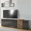 181x59x44 Hochglanz TV Unterschrank in Grau - Eracosta