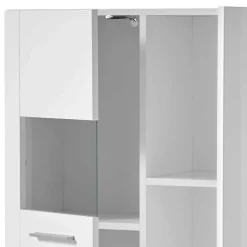 80x123x35 Hochglanz Vitrinenschrank in Weiß - Timmona