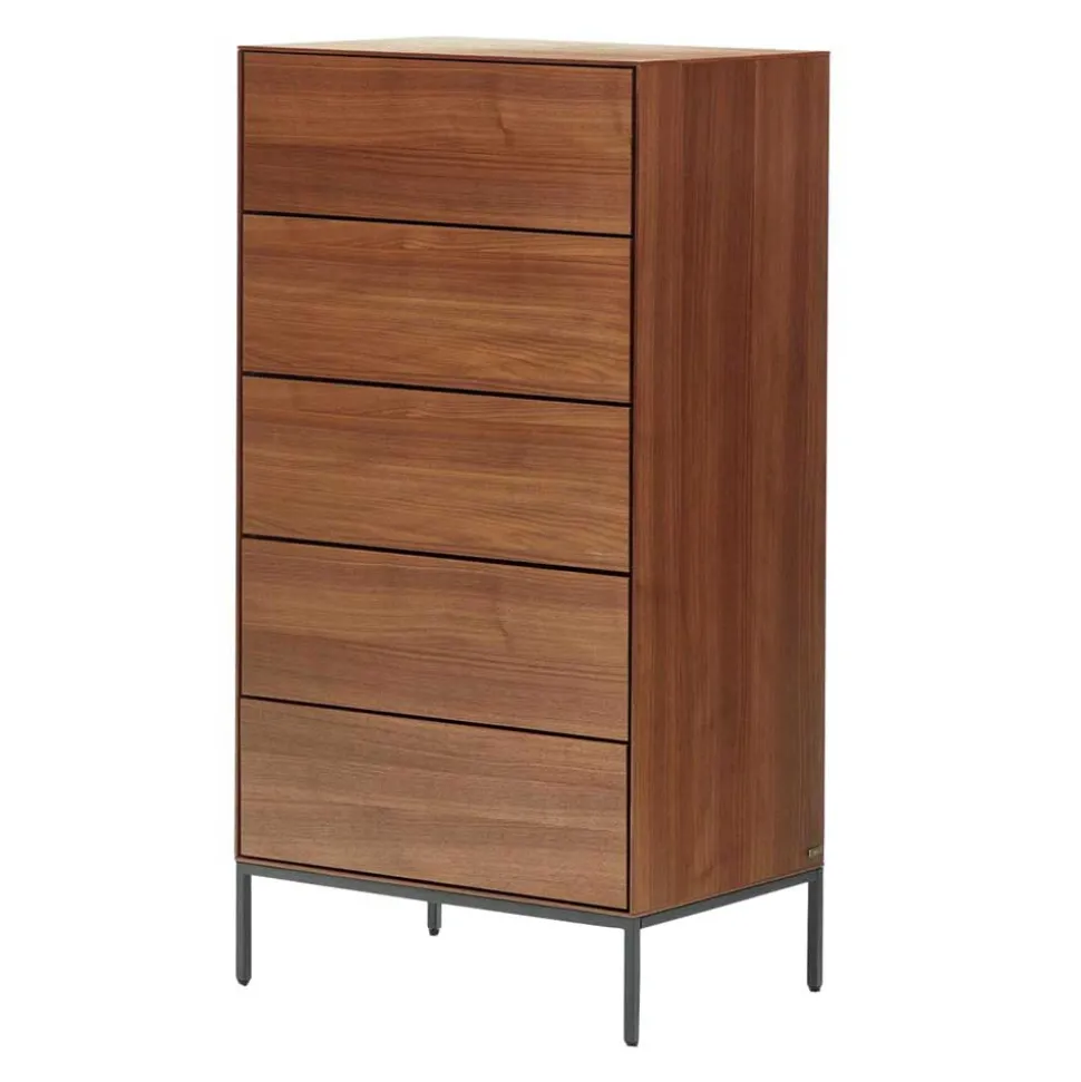 60x114x40 Hochkommode in Nussbaumfarben - Milena