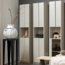 40x210x42 Hoher Schrank in Hellgrau - Glamoure