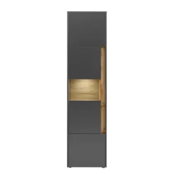50x197x40 Hoher Wohnzimmerschrank mit Glaseinsatz - Ahilav