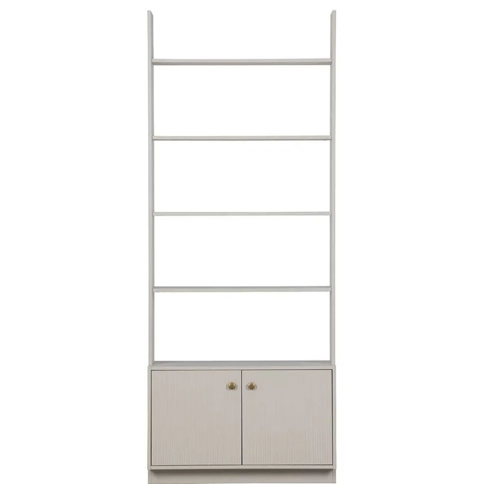 80x200x35 Holzregal in Grau im Skandi Design - Huvina