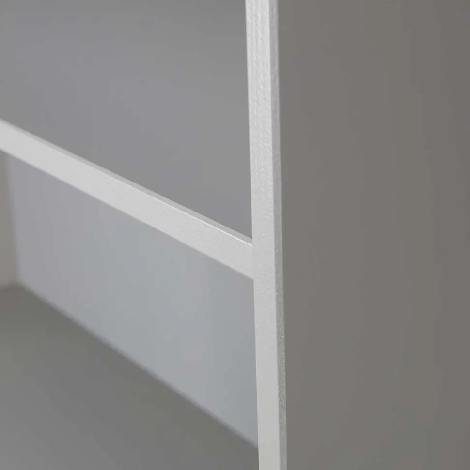 80x200x35 Holzregal in Grau im Skandi Design - Huvina