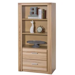 68x140x40 Kernbuche Regal mit 2 Schubladen - Uhelia