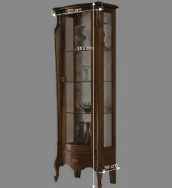 61x183x39 Klassische Vitrine im Italienischen Stil - Carlenna