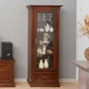 74x184x42 Klassische Vitrine in Walnussfarben - Sienna