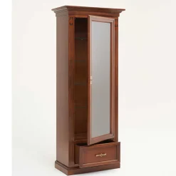 74x184x42 Klassische Vitrine in Walnussfarben - Sienna