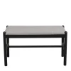80x46x40 Kleine Bank aus Eiche in Schwarz - Evlinu