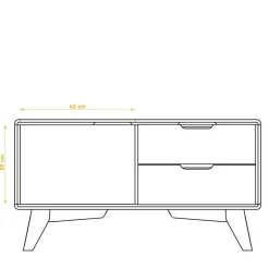 90x48x40 Kleine Kommode in Wildeiche & Weiß - Diesta
