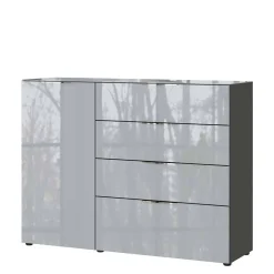 134x102x42 Kombi Kommode mit Glas Front - Ruudy