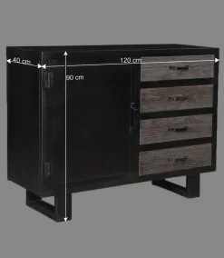 120x90x40 Kombi-Kommode im Factory Style - Vebugran