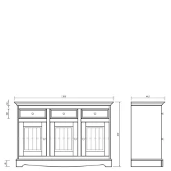 130x85x45 Kombi-Kommode im Modern Country Style - Vitablo