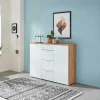 135x105x40 Kombikommode in Weiß & Eiche - Reestyl