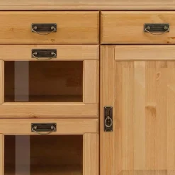 145x84x40 Kommode aus Holz mit Glas - Arendu