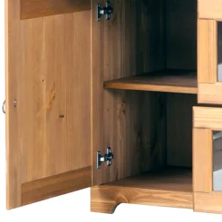 145x84x40 Kommode aus Holz mit Glas - Arendu