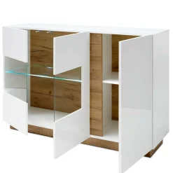 138x91x40 Kommode mit Glas 3-türig - Myrda