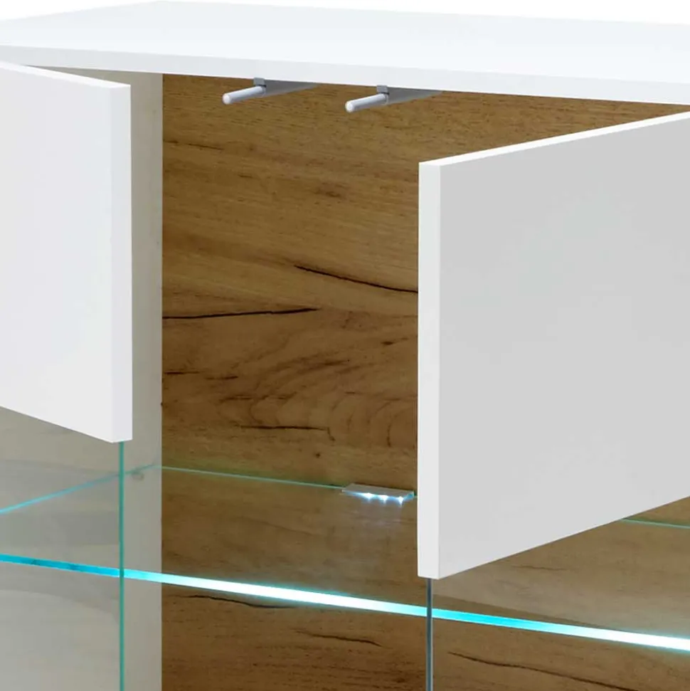 138x91x40 Kommode mit Glas 3-türig - Myrda