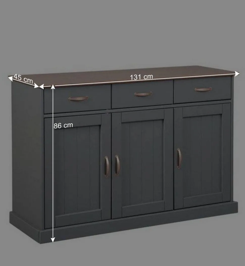 131x86x45 Landhaus Anrichte in Grau & Braun - Nepplan