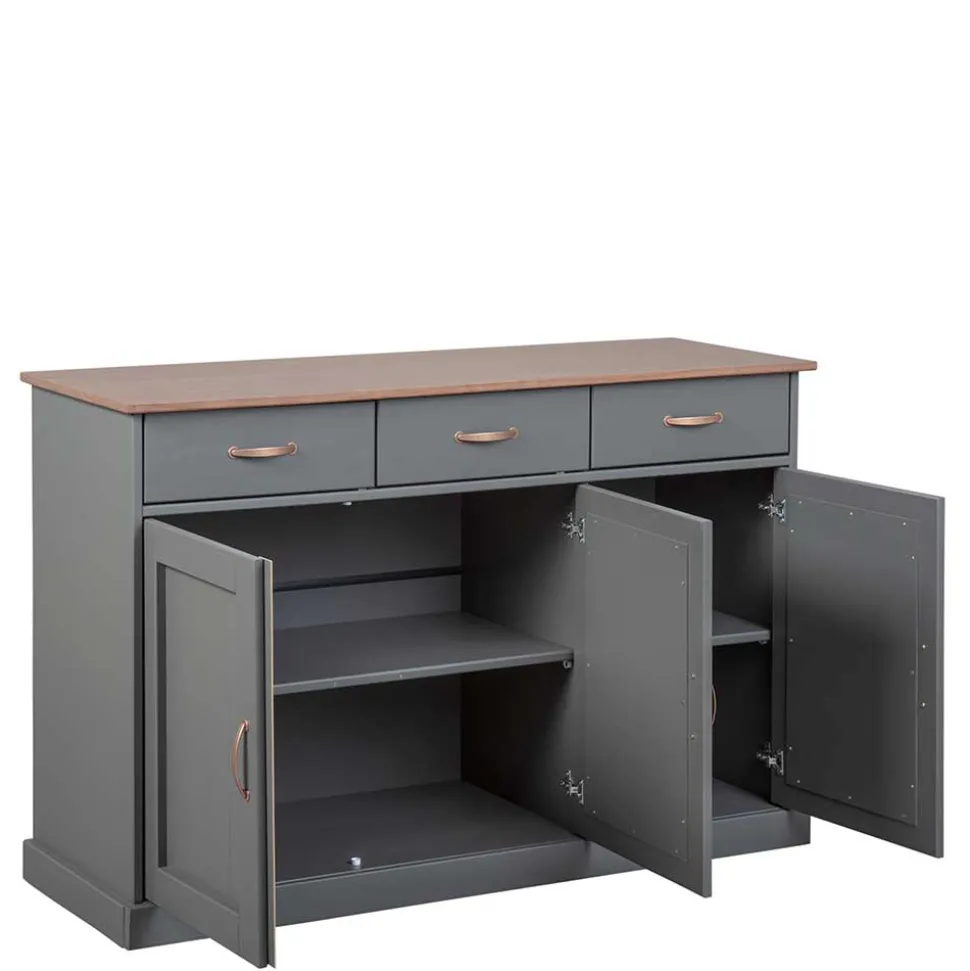 131x86x45 Landhaus Anrichte in Grau & Braun - Nepplan