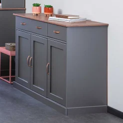 131x86x45 Landhaus Anrichte in Grau & Braun - Nepplan