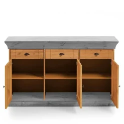 144x84x45 Landhaus Anrichte mit drei Schubladen - Eshelas I
