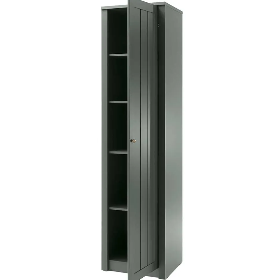 50x197x43 Landhaus Dielenschrank in Dunkelgrün - Niestov