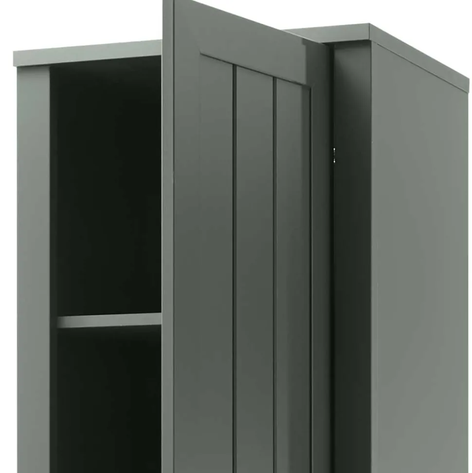 50x197x43 Landhaus Dielenschrank in Dunkelgrün - Niestov
