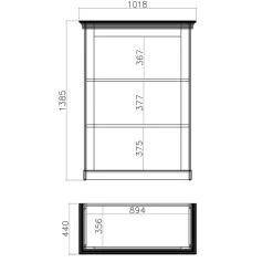 102x139x44 Landhaus Regal mit 3 Fächern - Diatara