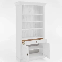 108x203x45 Landhaus Regal mit 2 Türen & Schublade - Satumare I