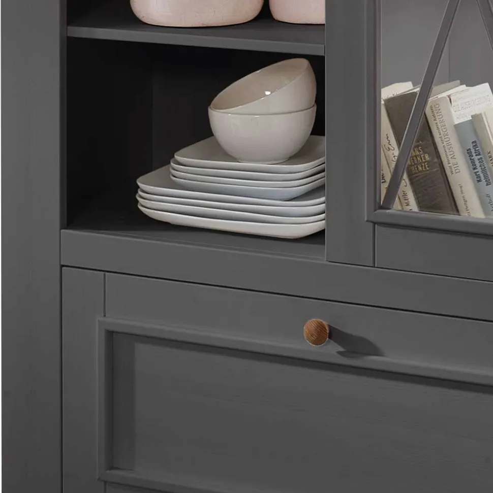 108x152x42 Landhaus Schrank in Grau - Ustricia