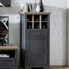 66x136x42 Landhaus Schrank mit 6 Weinfächern - Thumbs