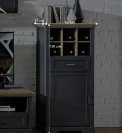 66x136x42 Landhaus Schrank mit 6 Weinfächern - Thumbs