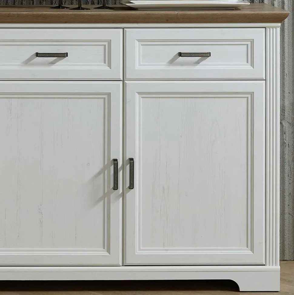 166x102x48 Landhaus Sideboard mit Türen - Sinolita
