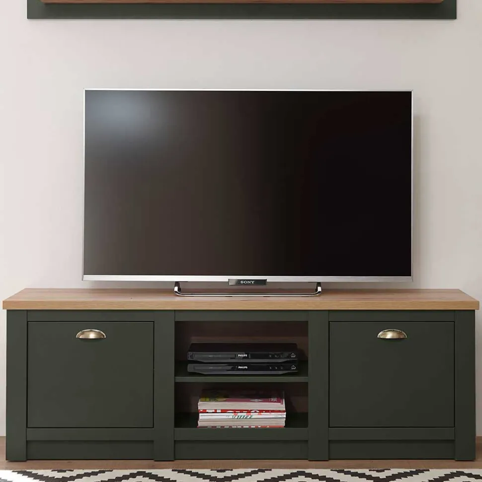 152x51x45 Landhaus TV Board in Graugrün - Eylan