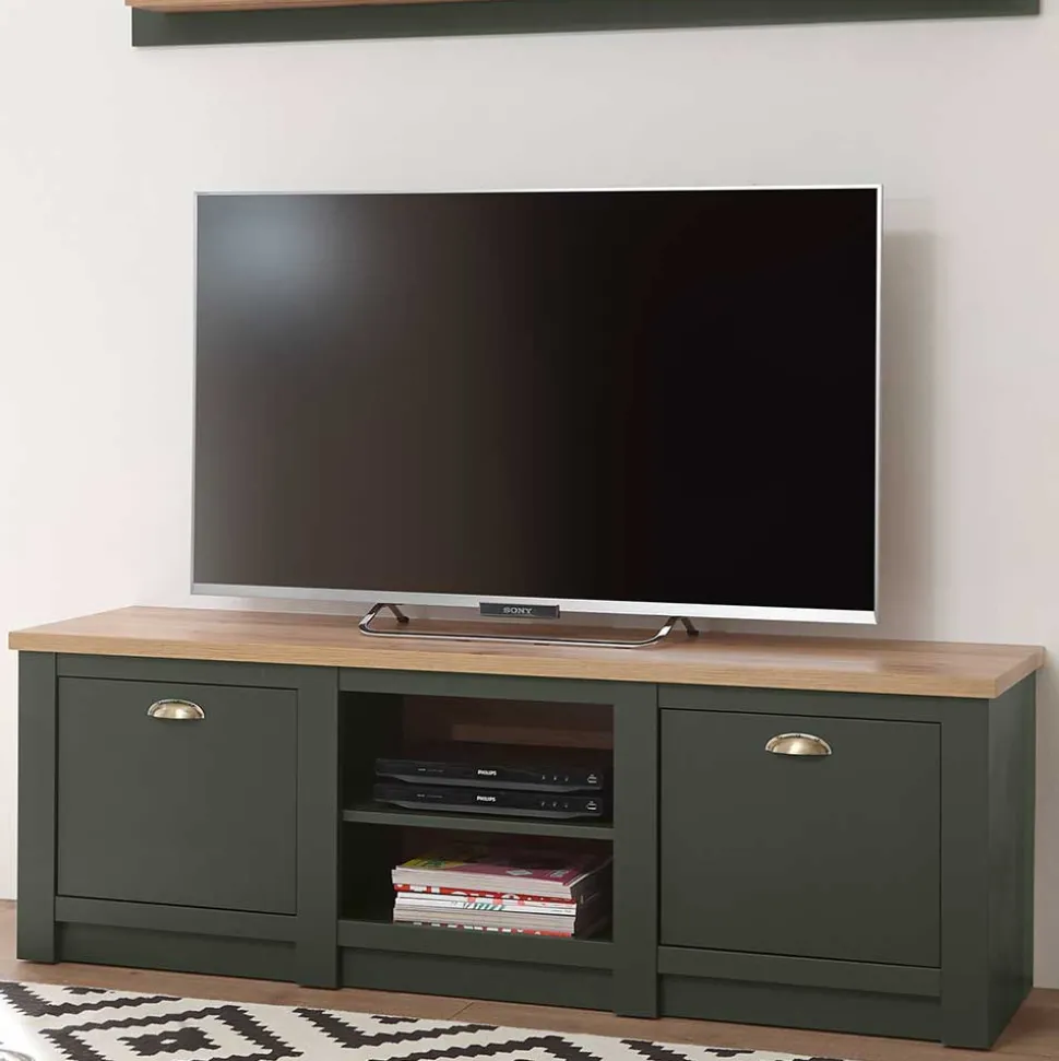 152x51x45 Landhaus TV Board in Graugrün - Eylan