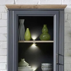 66x204x42 Landhausvitrine beleuchtet LED - Thumbs